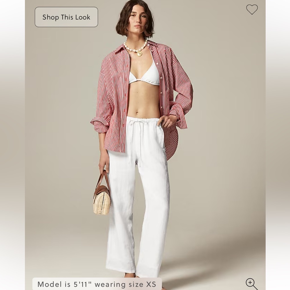 J. Crew White Linen Pants